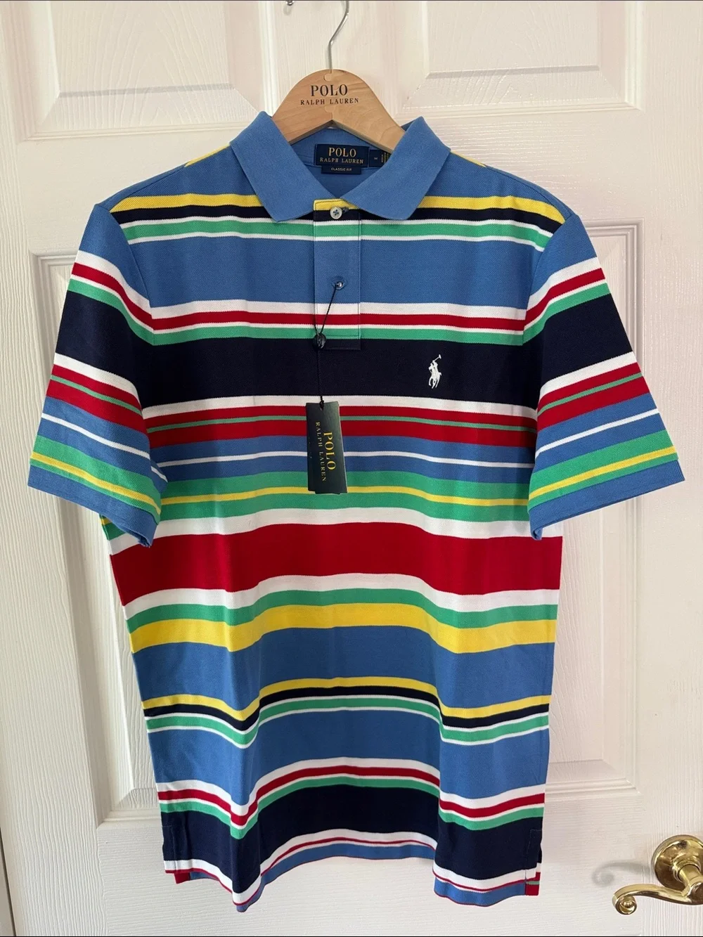 Polo by Ralph Lauren Men’s Multicolor Stripe Pique/Mesh Shirt
